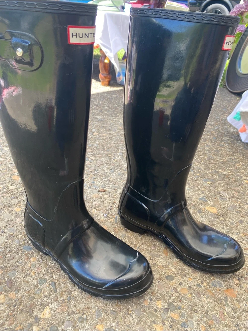 Hunter original tall gloss rain boots